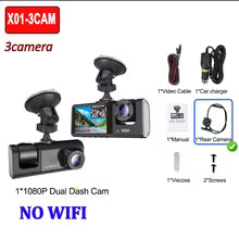 מצלמת רכב 1080P WiFi | Dash Cam קדמית ואחורית עם ראיית לילה