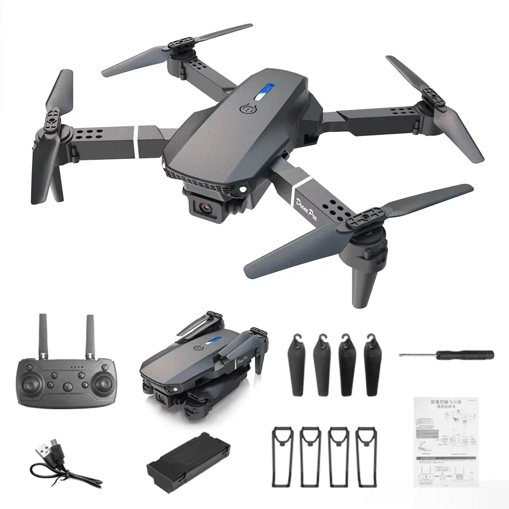 רחפן מיני E88 4K HD עם מצלמה WiFi FPV | מתקפל | שלט מרחוק