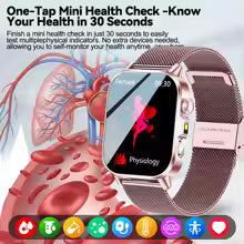 שעון חכם לנשים דגם 2026 | מסך AMOLED 2.0" | ECG | דופק | שיחות BT