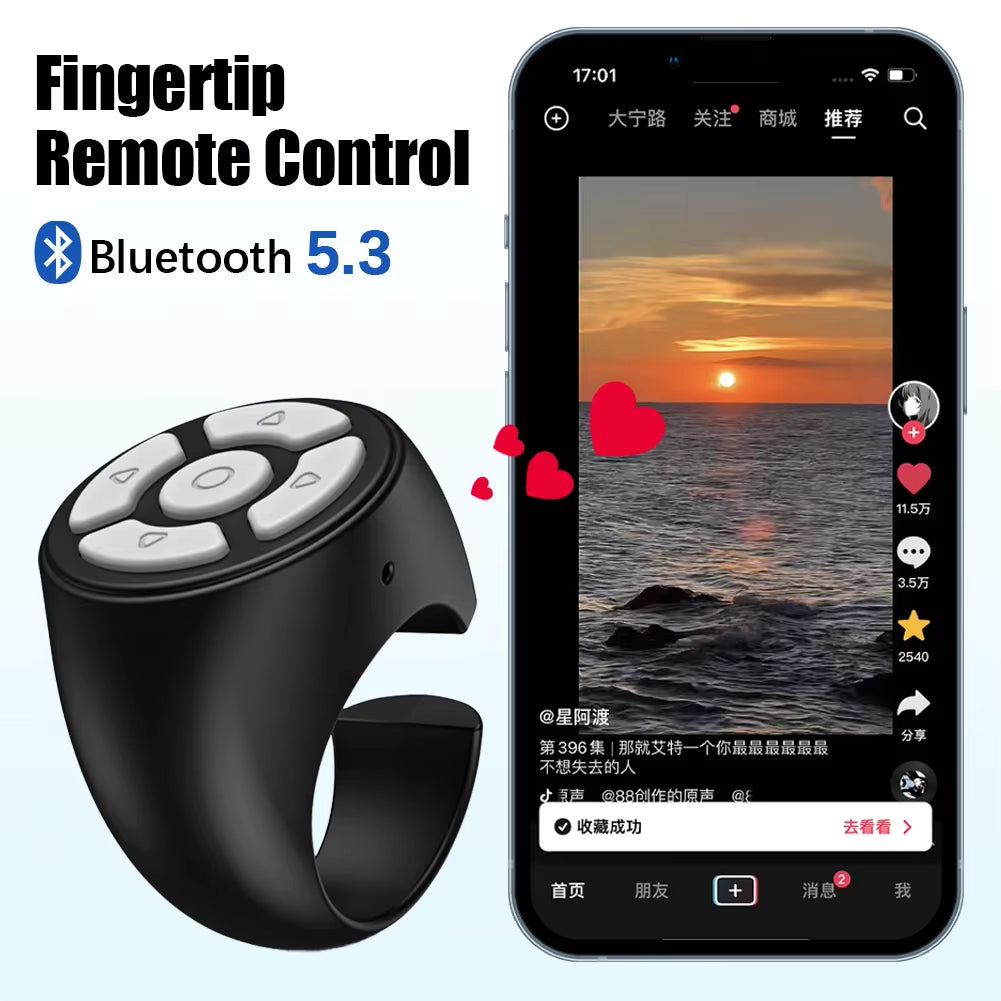 שלט Bluetooth Ring Roller – שלט אלחוטי לטלפון לגלילה וצילום