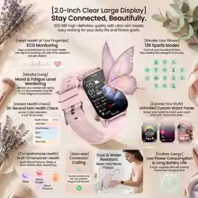 שעון חכם לנשים דגם 2026 | מסך AMOLED 2.0" | ECG | דופק | שיחות BT