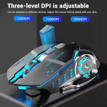 עכבר אלחוטי 2.4G Bluetooth – ארגונומי, שקט ונטען עם תאורת RGB