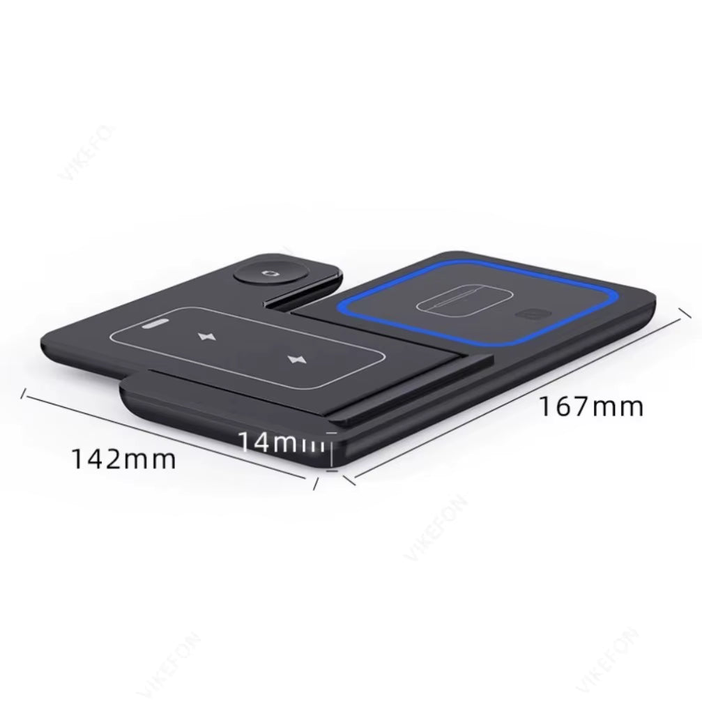 עמדת טעינה אלחוטית מתקפלת 3 ב-1 30W - iPhone, iWatch, AirPods