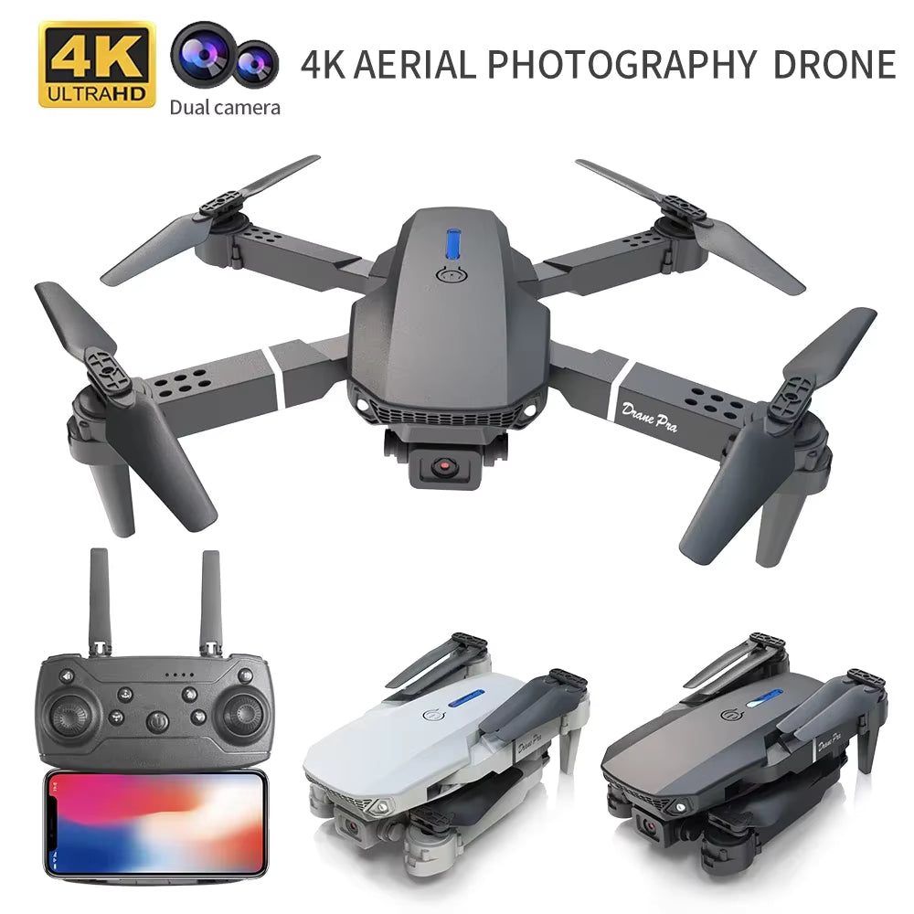 רחפן מיני E88 4K HD עם מצלמה WiFi FPV | מתקפל | שלט מרחוק