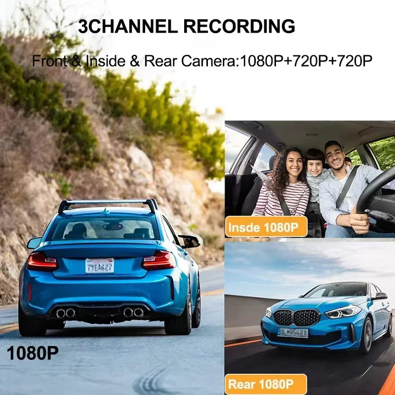 מצלמת רכב 1080P WiFi | Dash Cam קדמית ואחורית עם ראיית לילה