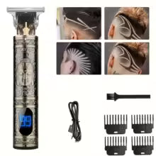מכונת תספורת שיער חשמלית עם מסך LCD ושמן