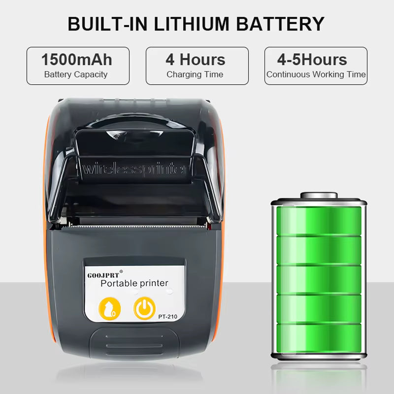 מדפסת קבלות תרמית ניידת MASUNG 2 אינץ' - Bluetooth + USB