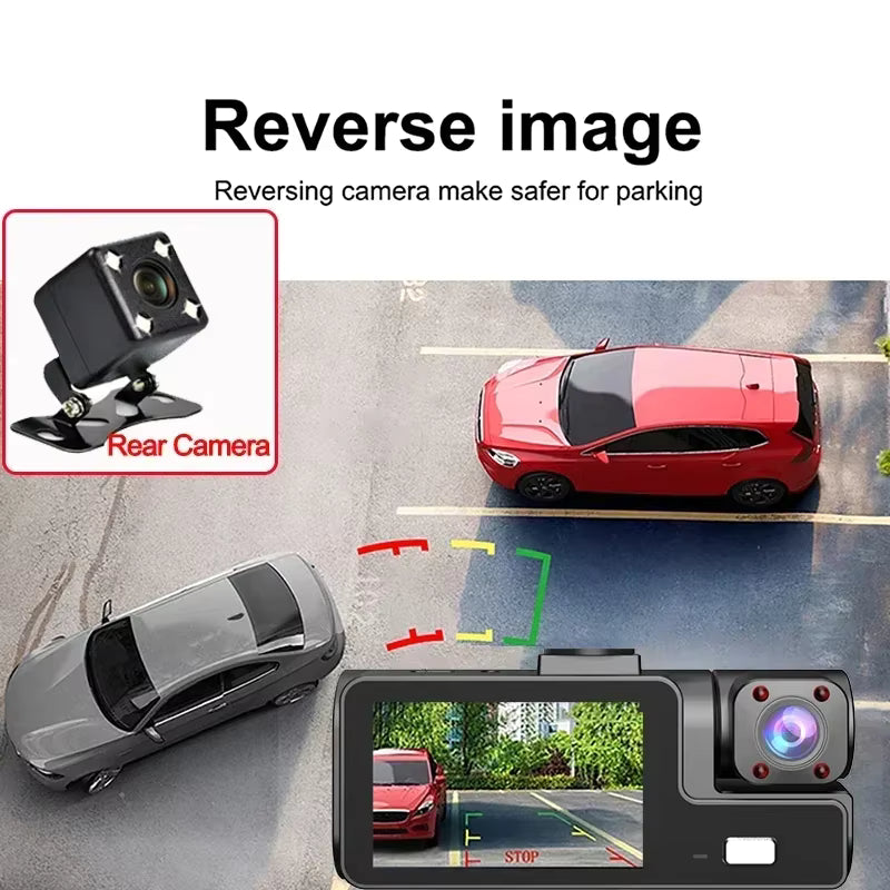 מצלמת רכב 1080P WiFi | Dash Cam קדמית ואחורית עם ראיית לילה