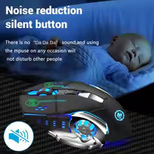 עכבר אלחוטי 2.4G Bluetooth – ארגונומי, שקט ונטען עם תאורת RGB