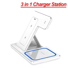 עמדת טעינה אלחוטית מתקפלת 3 ב-1 30W - iPhone, iWatch, AirPods