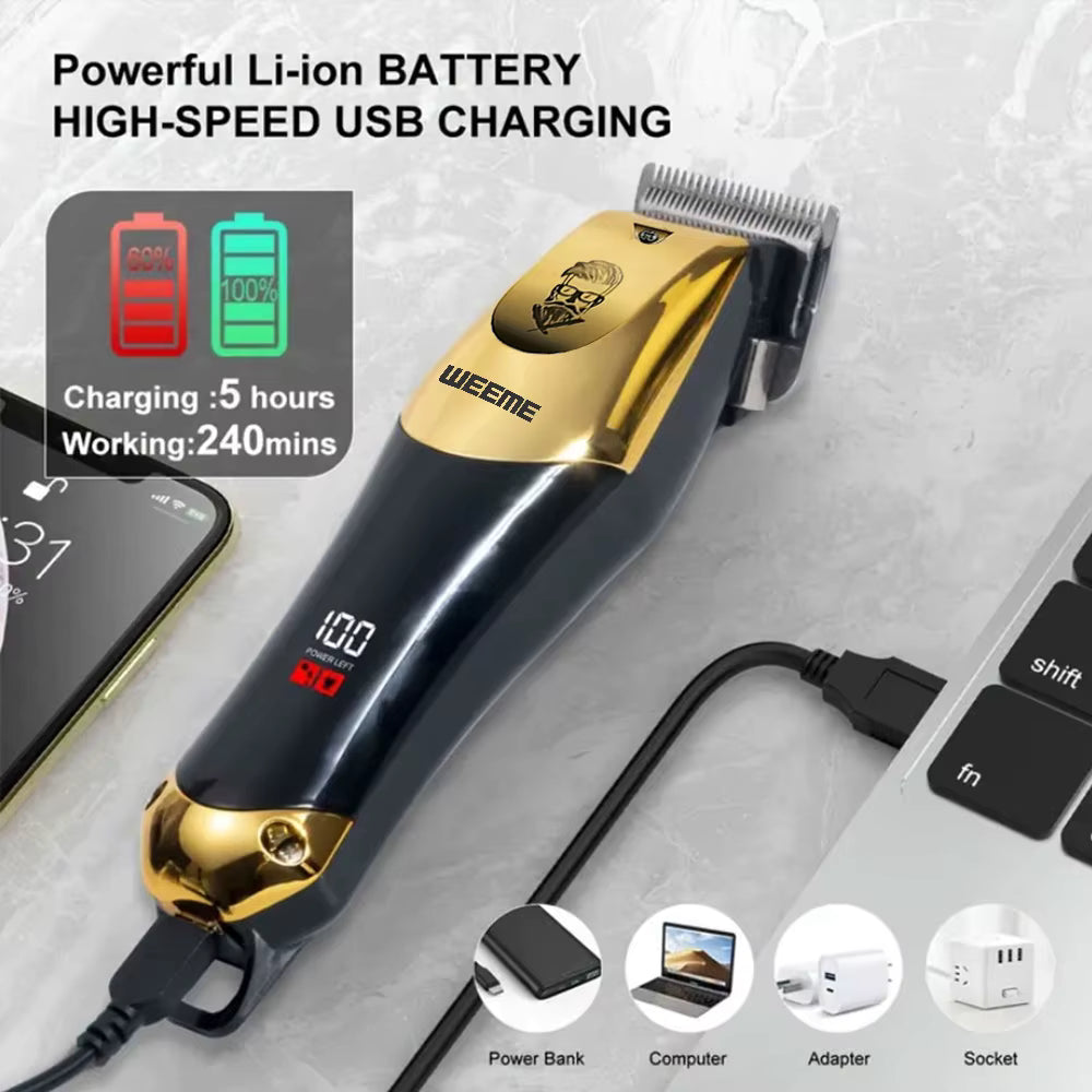 מכונת תספורת זקן T9 וינטג'’ | נטענת USB | לגברים