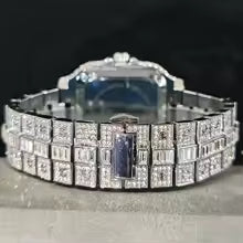 Unigoha Panda Diamond שעון גברים יוקרתי – היפ הופ אייס-אאוט, קוורץ מרובע