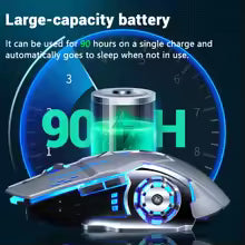 עכבר אלחוטי 2.4G Bluetooth – ארגונומי, שקט ונטען עם תאורת RGB