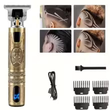 מכונת תספורת שיער חשמלית עם מסך LCD ושמן