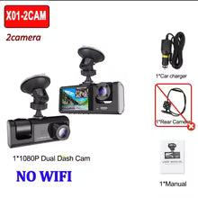 מצלמת רכב 1080P WiFi | Dash Cam קדמית ואחורית עם ראיית לילה