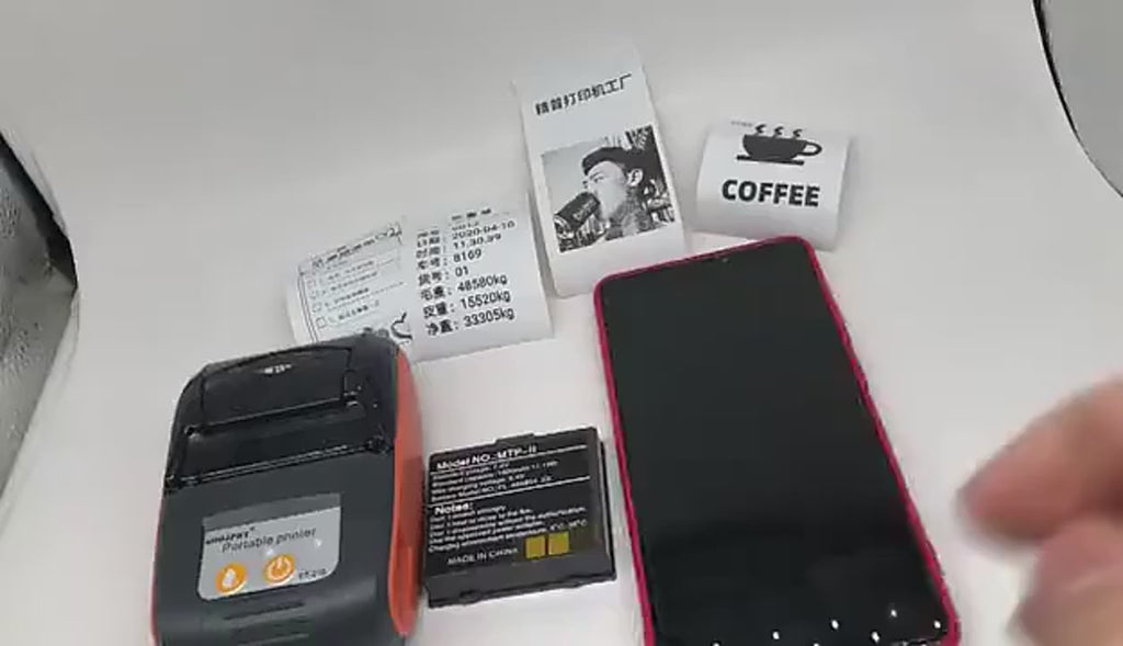 מדפסת קבלות תרמית ניידת MASUNG 2 אינץ' - Bluetooth + USB