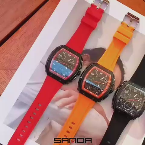 SANDA 6157 | שעון דיגיטלי לגברים | עמיד מים | מולטיפונקציונלי | שעון מעורר